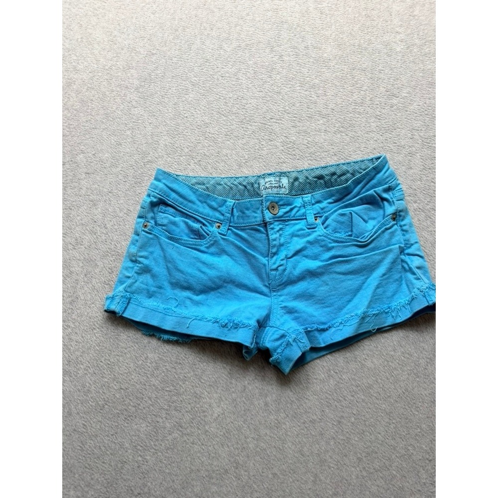 Aeropostale Womens Blue Denim Cut Off Shorts Low Rise Frayed Hem Size 5/6